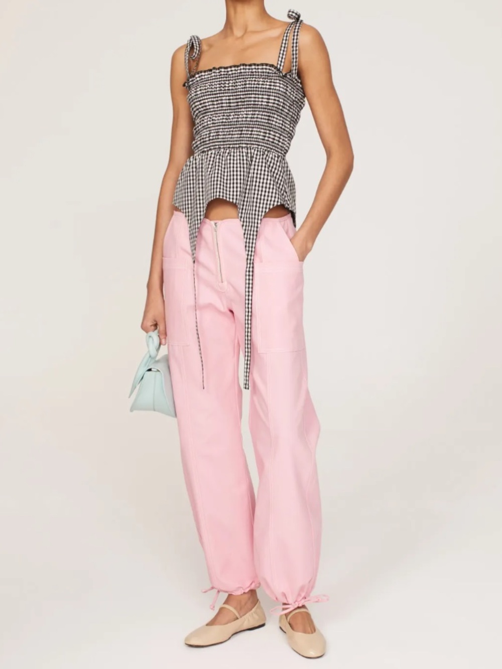 Sandy Liang Pink Cargo Pants